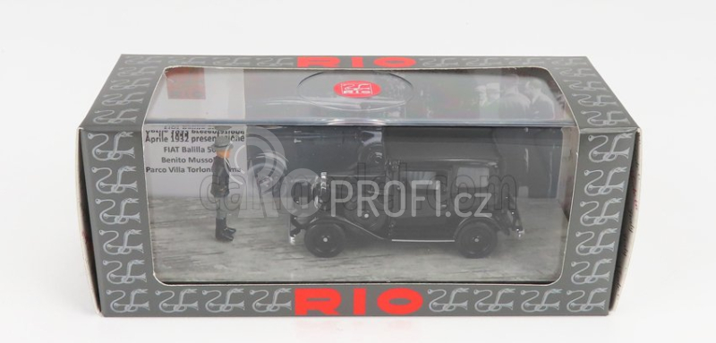 Rio-models Fiat 508 Balilla 1932 - Presentazione A Villa Torlonia Roma - Presentation With Mussolini Figure 1:43 Black