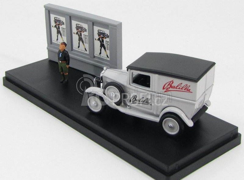 Rio-models Fiat Balilla Autocarro Publicitarie With Figure 1932 - Diorama 1:43 Šedá Černá