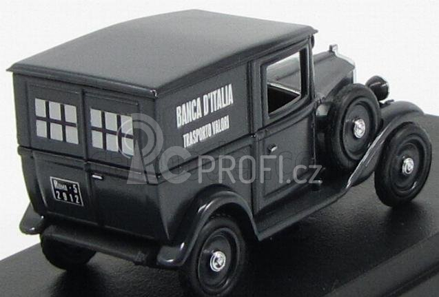 Rio-models Fiat Balilla Van 1936 - Trasporto Valori Banca D'italia 1:43 Black