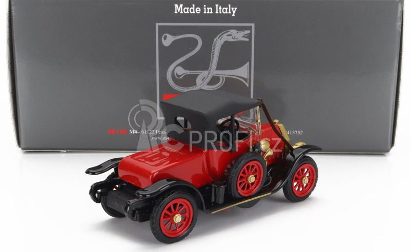 Rio-models Fiat Tipo 0 Spider Closed 1912 1:43 Červená Černá