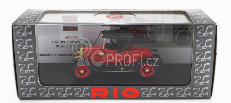 Rio-models Fiat Tipo 0 Spider Closed 1912 1:43 Červená Černá
