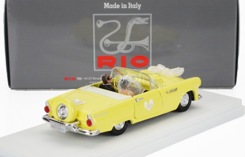 Rio-models Ford usa Ford Thunderbird Cabriolet Open 1956 - Just Married Figures 1:43 Žlutá
