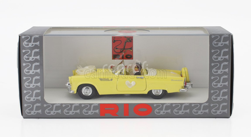 Rio-models Ford usa Ford Thunderbird Cabriolet Open 1956 - Just Married Figures 1:43 Žlutá