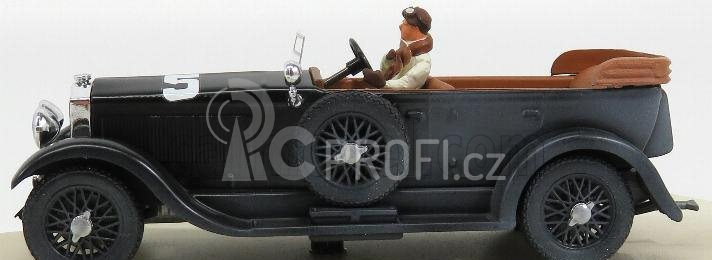 Rio-models Isotta fraschini Torpedo 8a Cabriolet N 5 Mille Miglia 1927 Maggi - Maserati - With Figure - 90th Anniversary Mille Miglia 1:43 Black
