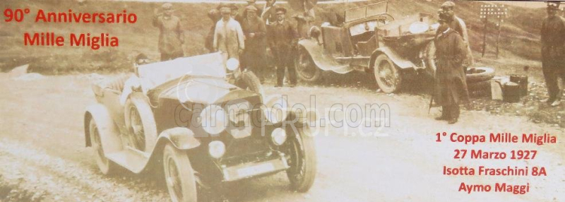 Rio-models Isotta fraschini Torpedo 8a Cabriolet N 5 Mille Miglia 1927 Maggi - Maserati - With Figure - 90th Anniversary Mille Miglia 1:43 Black