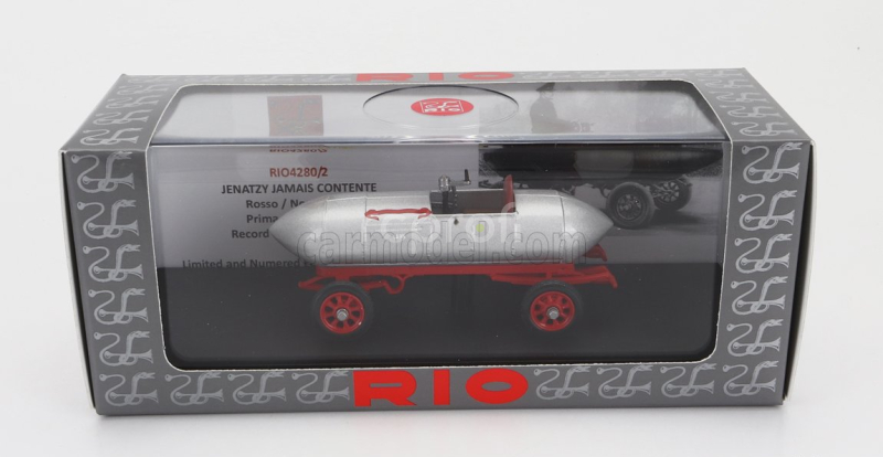 Rio-models Jamais content Jenatzy 1st Electric Car 1899 - Speed Record 105 Km/h 1:43 Šedá Červená