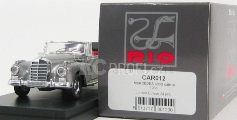 Rio-models Mercedes benz 300d Cabriolet 1958 - Exclusive Carmodel 1:43 Grey Met