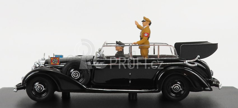 Rio-models Mercedes benz 770 Tourer Berlin Parade 25th September 1937 - With Figures Hitler Mussolini And 2x Nazists 1:43 Black