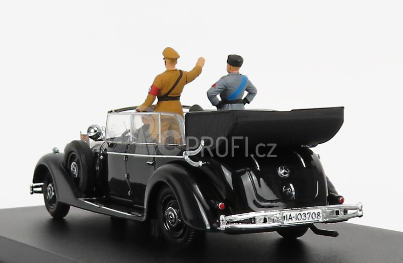 Rio-models Mercedes benz 770 Tourer Berlin Parade 25th September 1937 - With Figures Hitler Mussolini And 2x Nazists 1:43 Black