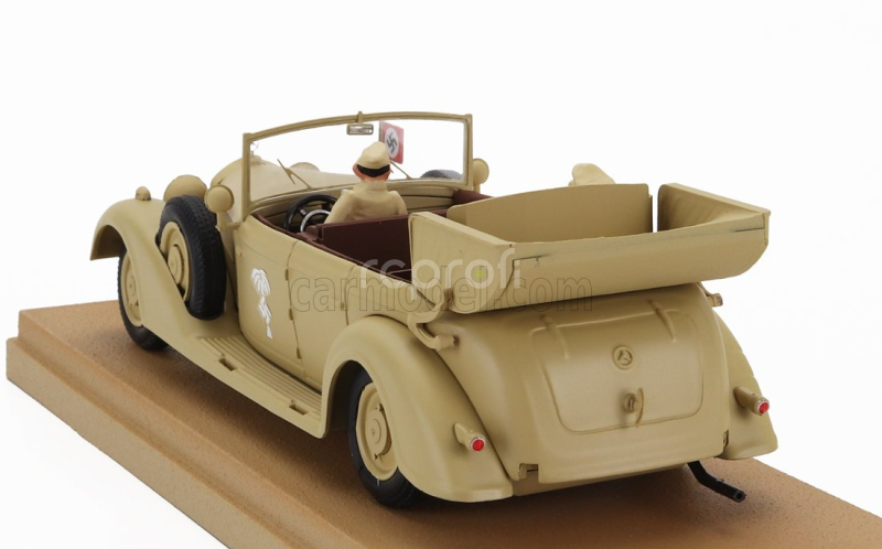 Rio-models Mercedes benz 770k Cabriolet Africa Korps 1941 With Rommel And Driver Figures 1:43 Vojenský Písek