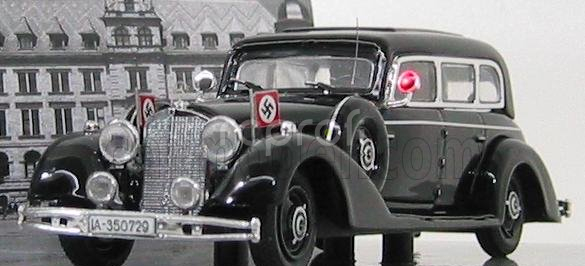 Rio-models Mercedes benz 770k Limousine Monaco 1938 With Figures Adolf Hitler - Eva Braun - Exclusive Carmodel 1:43 Black