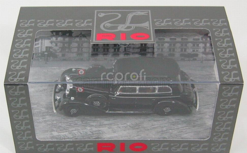 Rio-models Mercedes benz 770k Limousine Monaco 1938 With Figures Adolf Hitler - Eva Braun - Exclusive Carmodel 1:43 Black