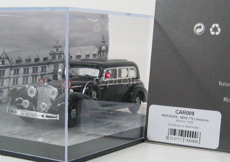 Rio-models Mercedes benz 770k Limousine Monaco 1938 With Figures Adolf Hitler - Eva Braun - Exclusive Carmodel 1:43 Black