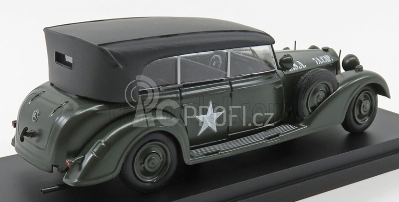 Rio-models Mercedes benz 770w Cabriolet Closed U.s.a. Army 1945 1:43 Vojenská Zelená Černá