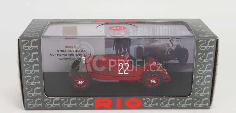 Rio-models Mercedes benz F1  Ssk 7.1l S6 Supercharged Spider N 22 Monza Gp 1931 B.ivanoski - H.stoffel 1:43 Red