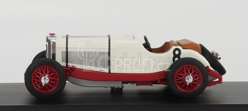 Rio-models Mercedes benz F1  Ssk 7.1l S6 Supercharged Spider N 8 Belgium Spa Gp 1931 B.ivanoski - H.stoffel 1:43 Bílá Červená
