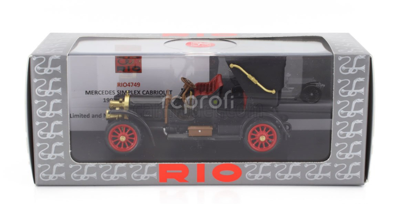 Rio-models Mercedes benz Simplex Cabriolet Open 1902 1:43 Black