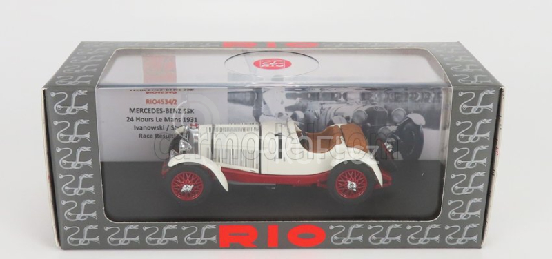 Rio-models Mercedes benz Ssk 7.1l S6 Supercharged Spider Team V.tatarinoff N 1 2nd 24h Le Mans 1931 B.ivanoski - H.stoffel 1:43 Bílá Červená