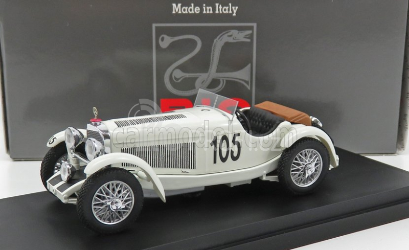 Rio-models Mercedes benz Ssk Spider N 105 Mille Miglia 1931 F.maino - E.strazza 1:43 Bílá