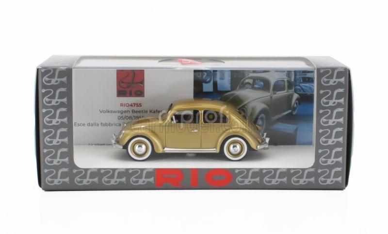 Rio-models Volkswagen 1955 Millionth Beetle Comes Out Of The Factory - Maggiolino Kafer 1:43 Gold Met