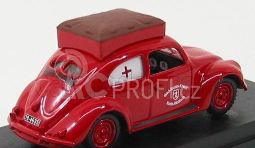 Rio-models Volkswagen Beetle Ambulance - Fire Engine 1953 1:43 Red