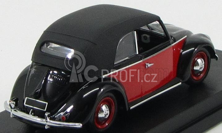 Rio-models Volkswagen Beetle Cabriolet Closed Karmann 1949 1:43 Červená Černá