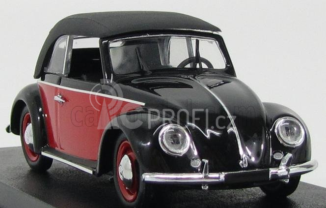 Rio-models Volkswagen Beetle Cabriolet Closed Karmann 1949 1:43 Červená Černá