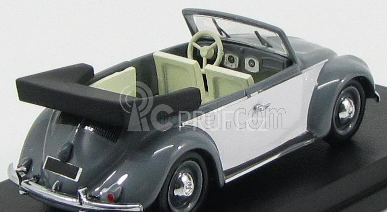 Rio-models Volkswagen Beetle Cabriolet Karmann Open 1949 1:43 Šedá Bílá