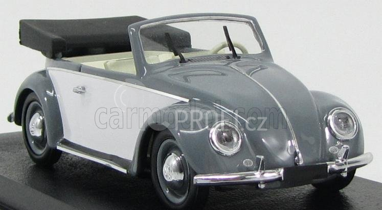 Rio-models Volkswagen Beetle Cabriolet Karmann Open 1949 1:43 Šedá Bílá