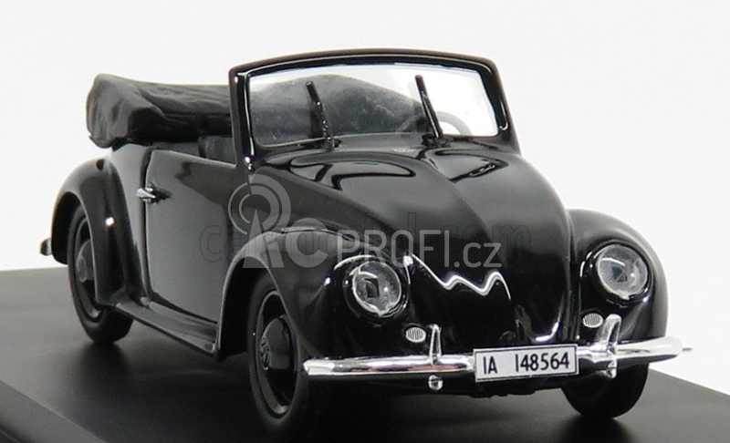 Rio-models Volkswagen Beetle Kafer Kdf Cabriolet Gift For The 50th Birthday Of Adolf Hitler - 20 April 1939 1:43 Black