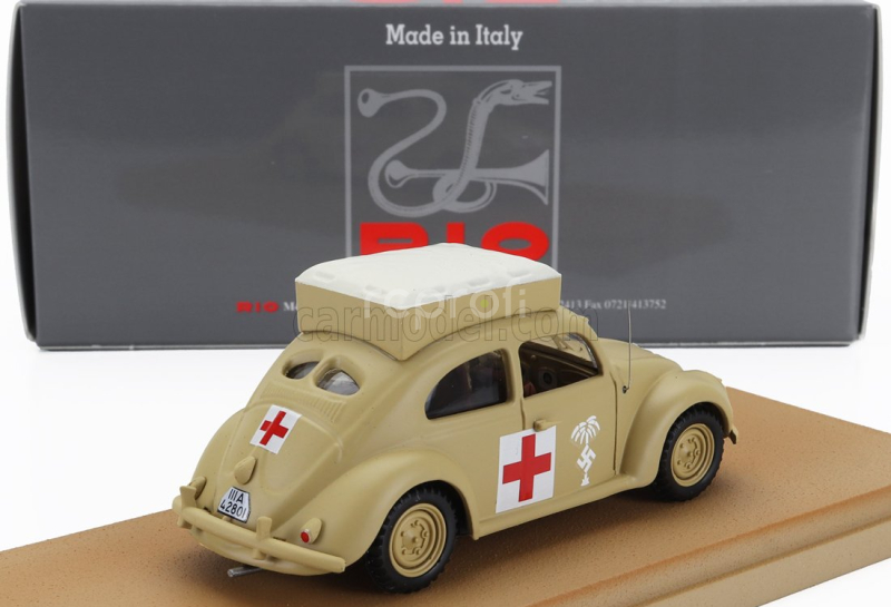 Rio-models Volkswagen Beetle Kafer Maggiolino Ambulance Africa Korps 1941 1:43 Vojenský Písek