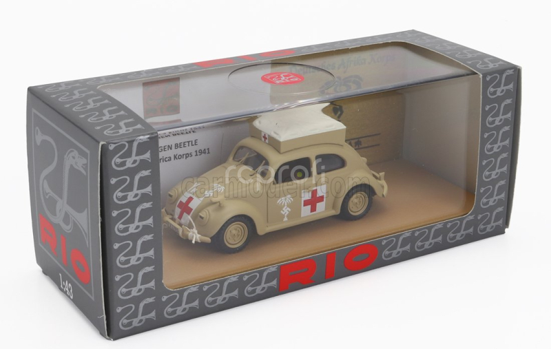 Rio-models Volkswagen Beetle Kafer Maggiolino Ambulance Africa Korps 1941 1:43 Vojenský Písek