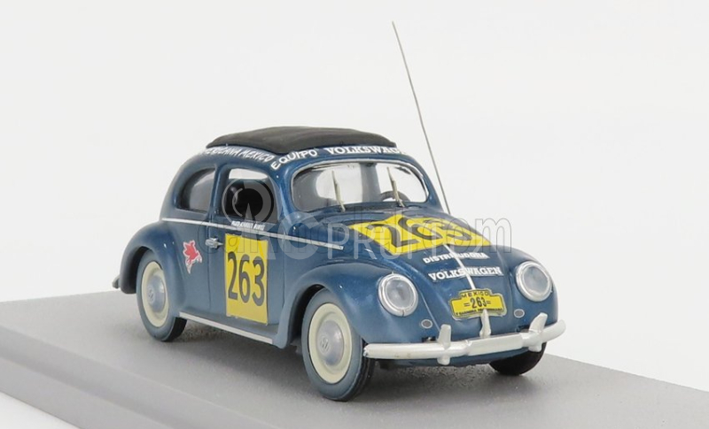 Rio-models Volkswagen Beetle Kafer Maggiolino Closed Roof N 263 Rally Panamericana 1954 M.hinke 1:43 Blue