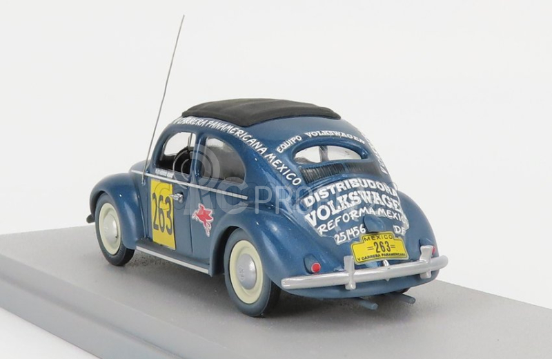 Rio-models Volkswagen Beetle Kafer Maggiolino Closed Roof N 263 Rally Panamericana 1954 M.hinke 1:43 Blue