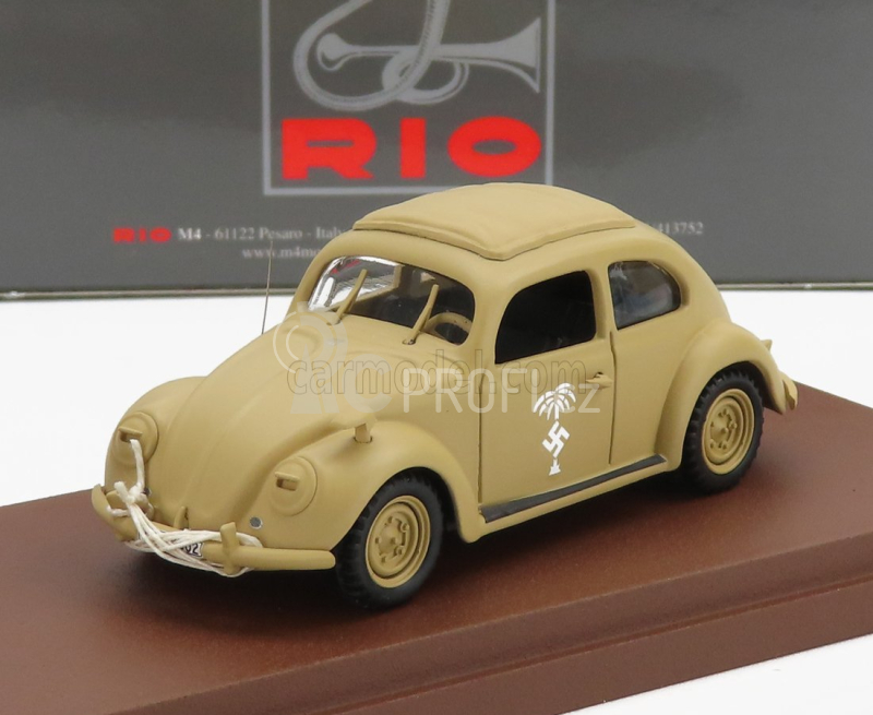 Rio-models Volkswagen Beetle Maggiolino Africa Korps 1941 - With Rommel Figure 1:43 Vojenský Písek
