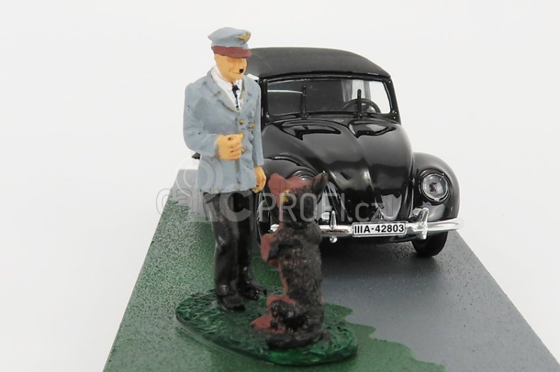 Rio-models Volkswagen Beetle Maggiolino Cabriolet Closed Nido Dell'aquila - Eagle's Nest 1938 - Hitler And Blondie Dog 1:43 Black