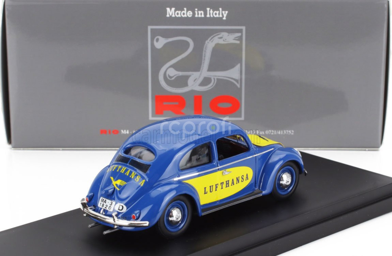 Rio-models Volkswagen Beetle Maggiolino Kafer Lufthansa 1957 1:43 Modrá Žlutá