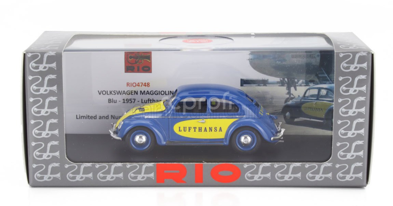 Rio-models Volkswagen Beetle Maggiolino Kafer Lufthansa 1957 1:43 Modrá Žlutá