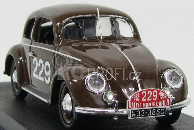 Rio-models Volkswagen Beetle N 229 Rally Montecarlo 1952 Nathan - Schellhaas 1:43 Brown