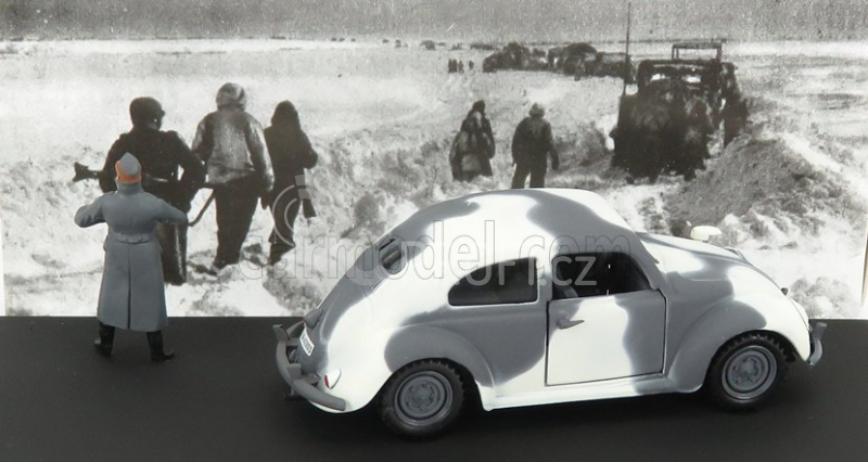 Rio-models Volkswagen Kdf Wehrmacht Winter 1941 With Figures 1:43 Vojenská Šedá Bílá