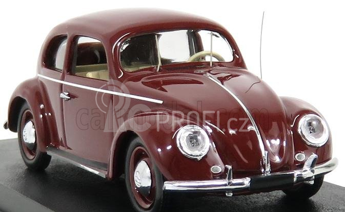 Rio-models Volkswagen Maggiolino Beetle 1200 De Luxe 1953 1:43 Bordeaux