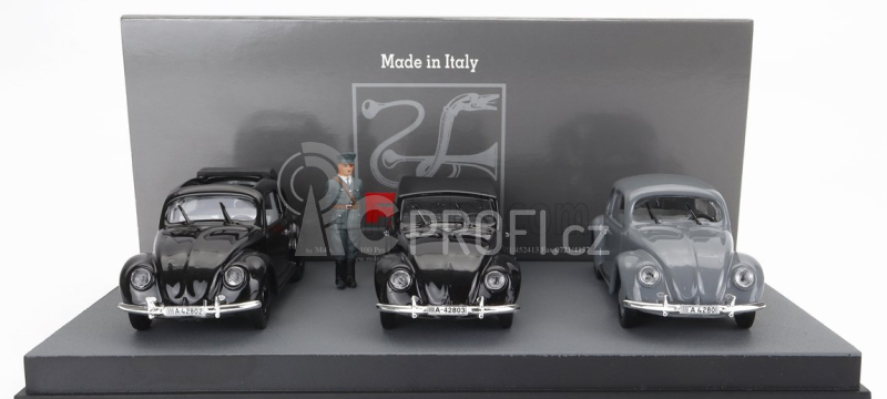 Rio-models Volkswagen Set 3x Beetle Kafer Kdf-wagens Presentation 26-may-1938 1:43 Černá Šedá