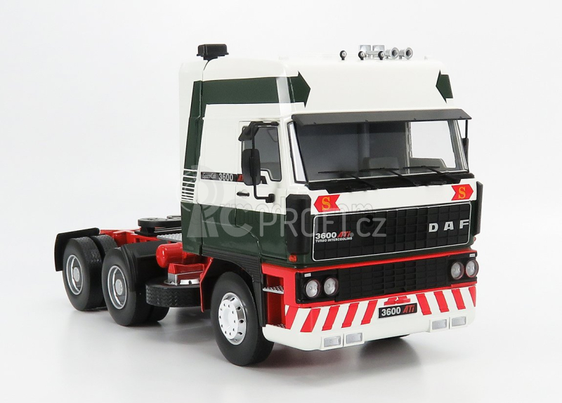 Road-kings DAF 3600 Space Cab Tractor Truck 3-assi 1986 1:18 Bílá Zelená Červená