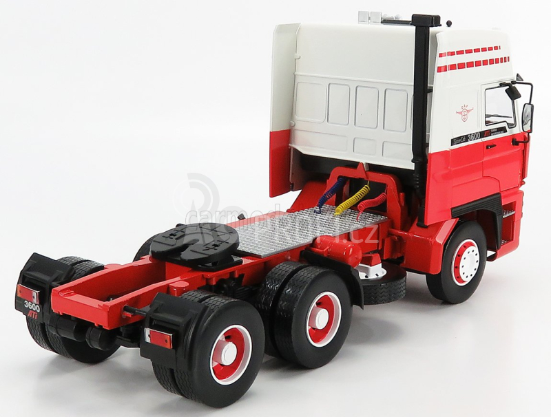 Road-kings DAF 3600 Space Cab Tractor Truck 3-assi 1986 1:18 Červená Bílá