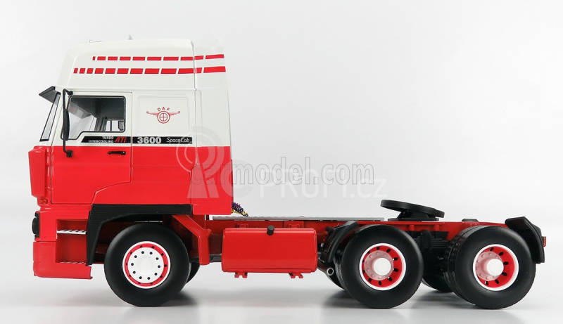 Road-kings DAF 3600 Space Cab Tractor Truck 3-assi 1986 1:18 Červená Bílá