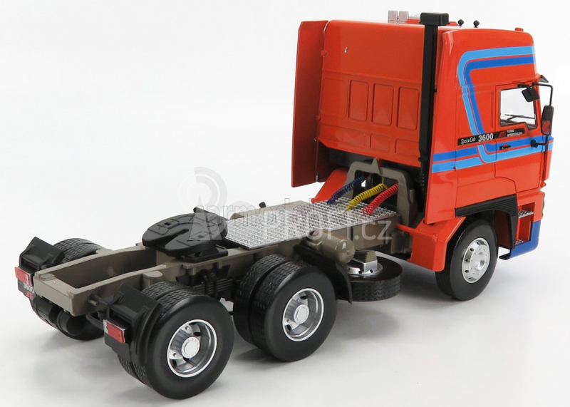Road-kings DAF 3600 Space Cab Tractor Truck 3-assi 1986 1:18 Oranžová Modrá
