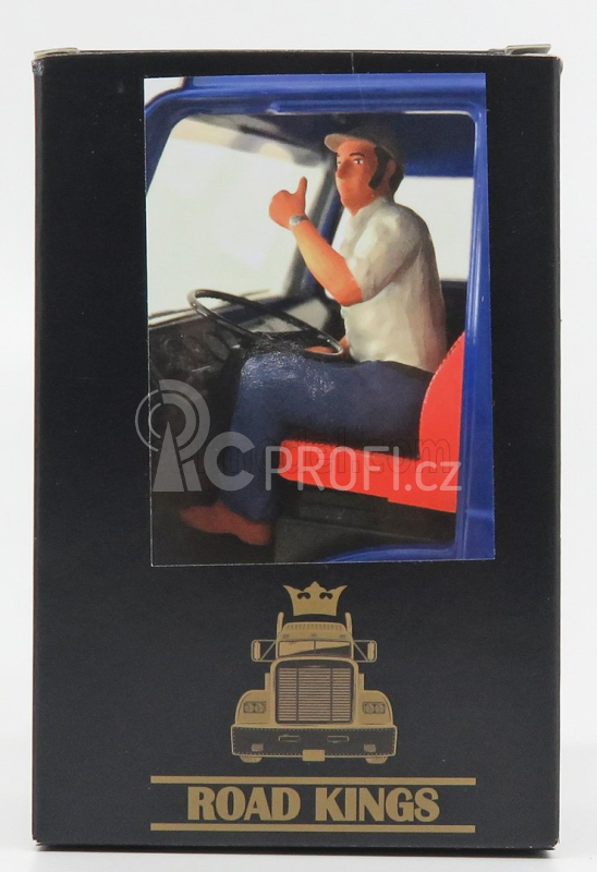 Road-kings Figures Man Trucker Franz Sitting In The Truck 1:18 Modrá Bílá