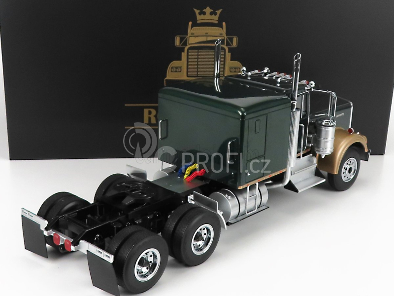 Road-kings Kenworth W900 Tractor Truck 3-assi 1989 1:18 Tmavě Zelená Met Zlatá Met