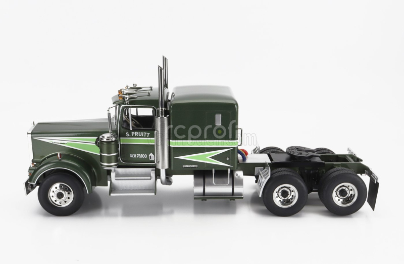 Road-kings Kenworth W900 Tractor Truck 3-assi Moving On 1989 1:18 Zelená