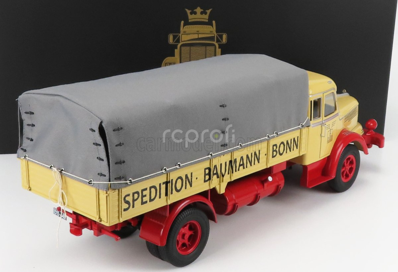 Road-kings Krupp Titan Swl80 Bauman Bon Truck  Canvas Top Telonato 2-assi 1950 1:18 Světle Žlutá Červená